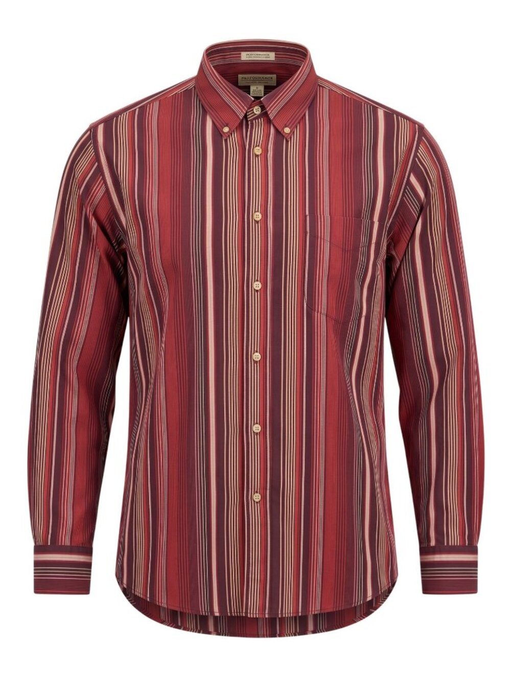 Preswick & Moore Mens Red & White Striped Long Sleeve Button-Down Shirt Size L